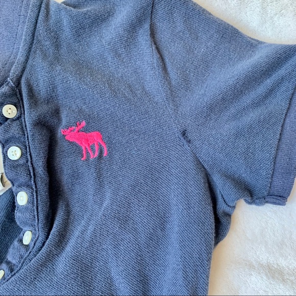 Abercrombie & Fitch Navy Distressed Polo, Size S - Picture 7 of 8